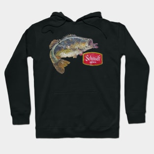 Schmidt Beer Bass Fishing Vintage Retro Distressed Hoodie